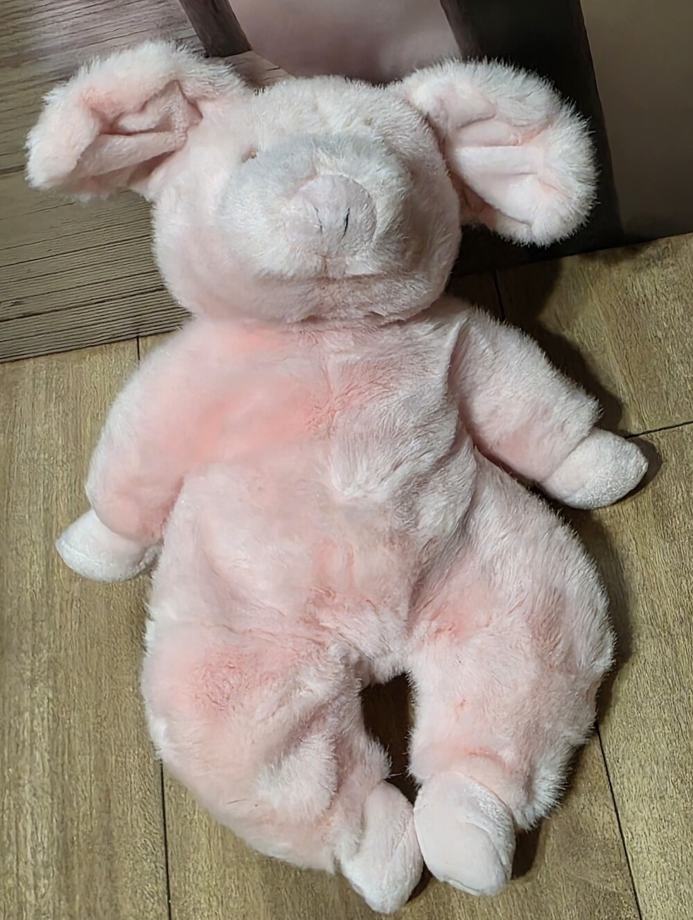 A&A Plush Pink PIG Stuffed Toy Sitting Vintage 12” RARE